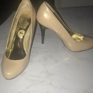 Cream and black heels
